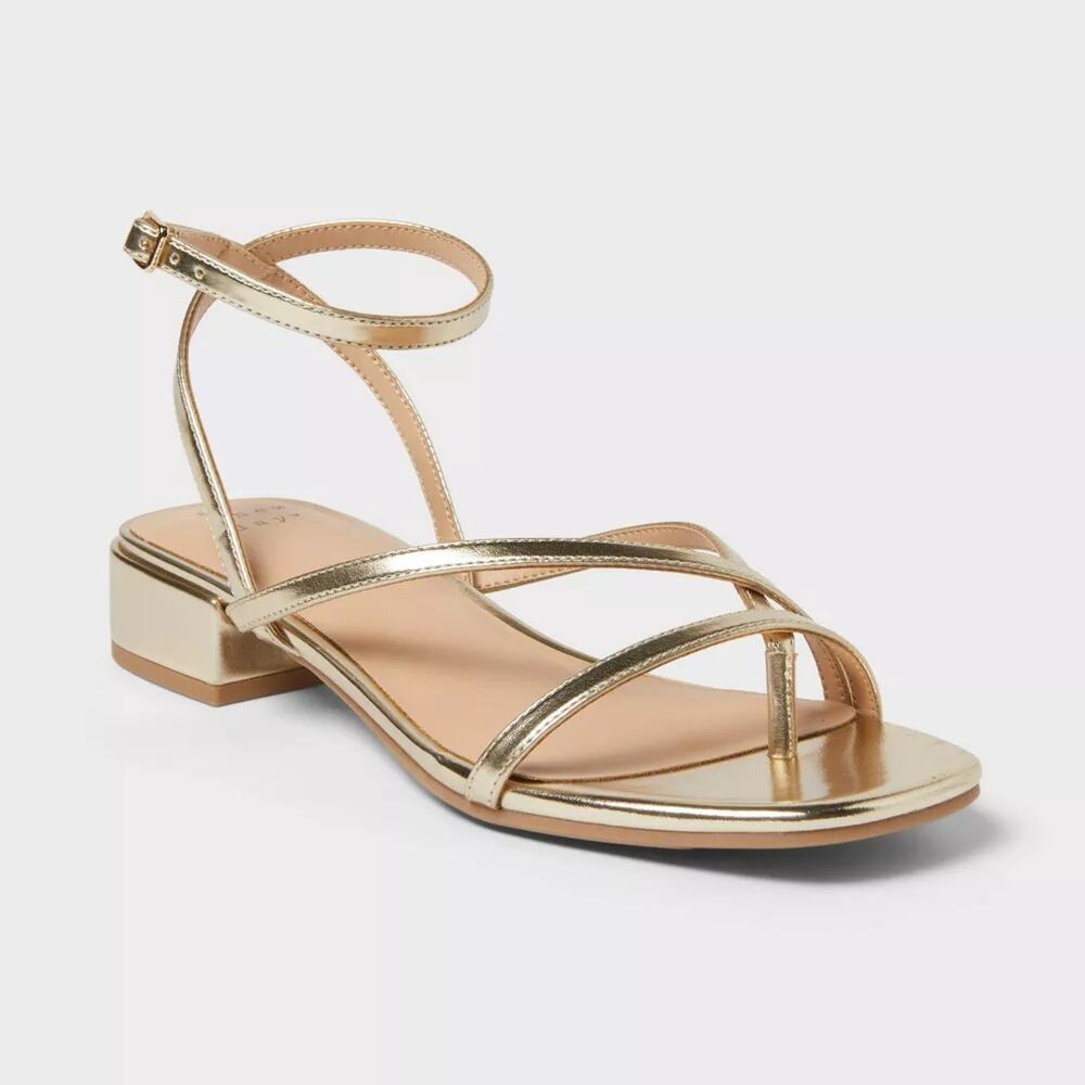 Women’s Goldie Heels with Memory Foam Insole - A New Day - Gold 8.5